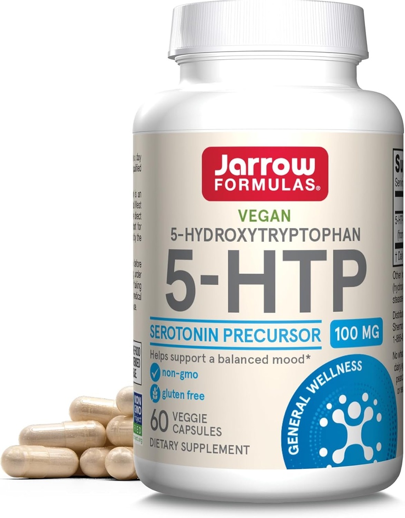 Jarrow Formulas® 5-HTP、100mg、Serotonin Precursor、60 Veggieカプセル、60日の供給