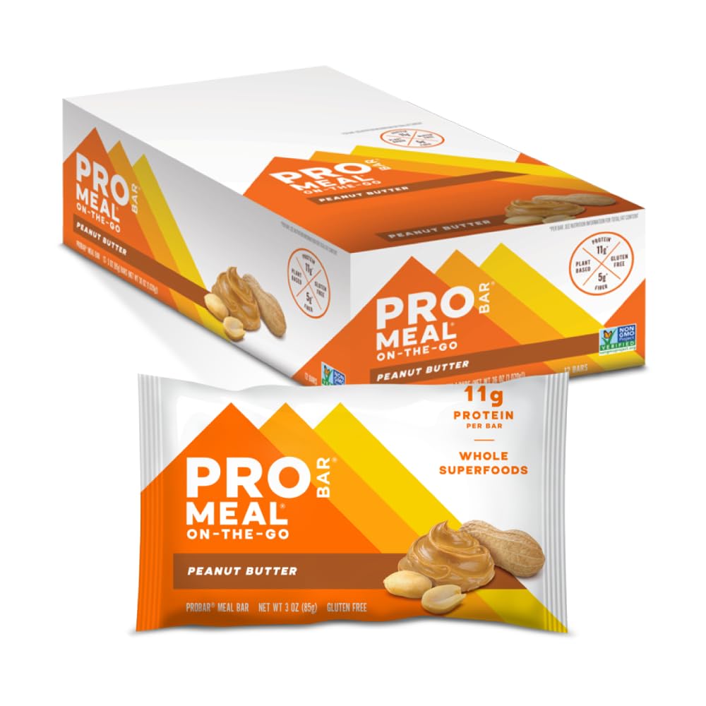 PROBAR - MEALバー、ピーナッツバター、非GMO、グルテンフリー、健康、植物ベースの、食品原料、自然エネルギー(12カウント)