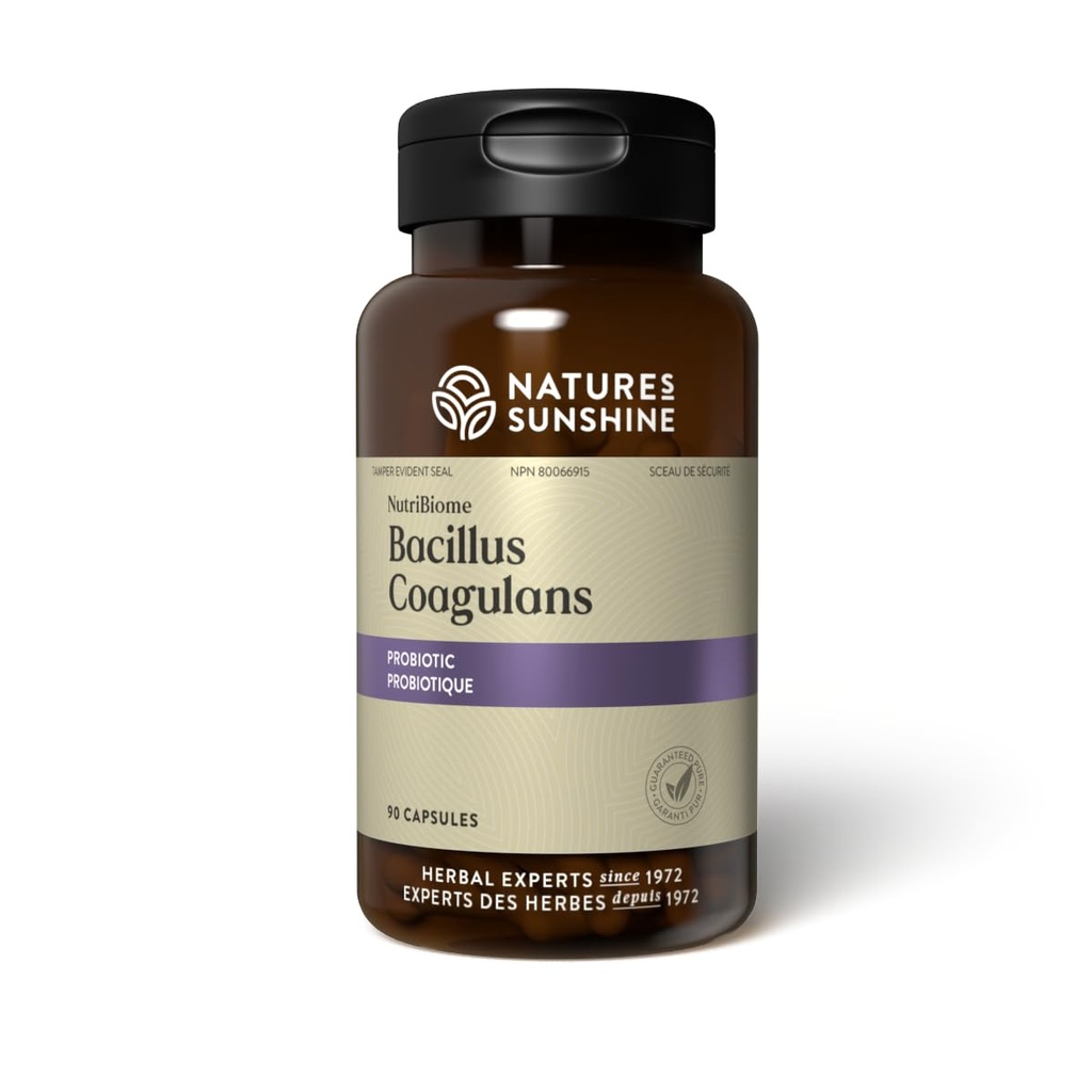 Nature's Sunshine Nutribiome Bacillus Coagulans プロバイオティクス、90カプセル | 3 Billion CFU の Bacillus Coagulans プロバイオティクスは、消化器系 アップセットと Occasional Diarrhea、ガスおよびブロッキングに対する防御を支援します