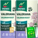 Hanan Valerian Root Tea for Bedtime(50袋) - Te de Valeriana、Harbal Calming Night Tea - 100% ピュア、カフェインフリー、非GMO、ペルーのハーブ - 2箱のパック