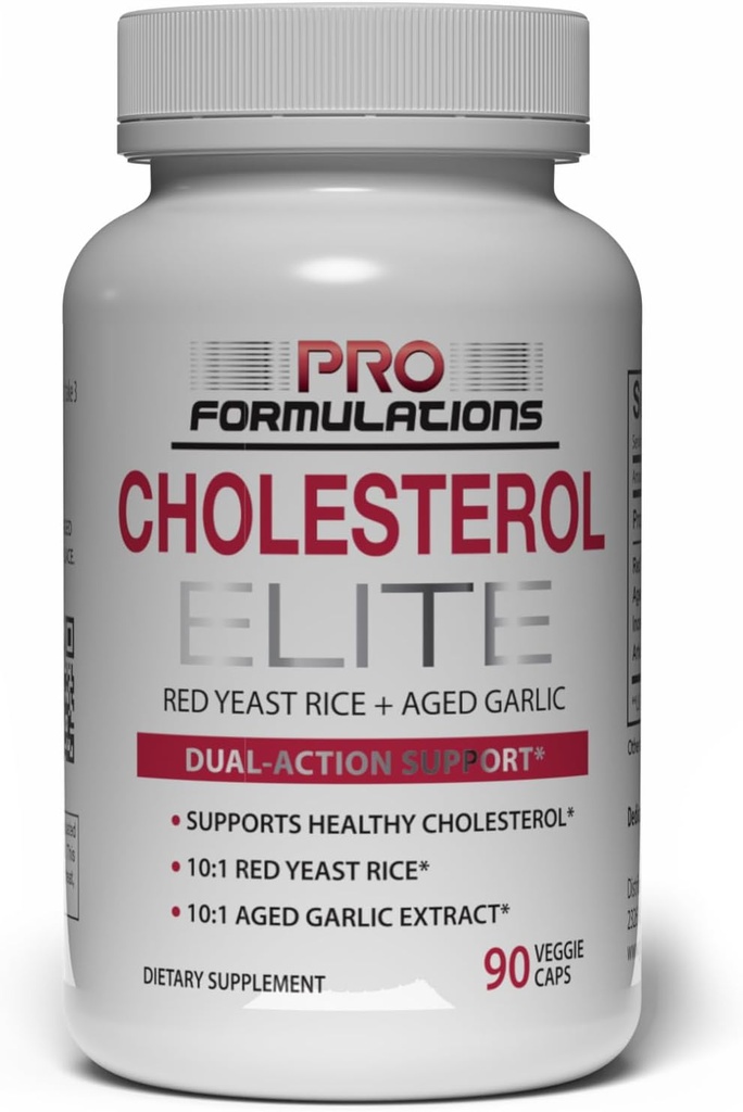 Pro Formulations MD Cholesterol Elite – Dual Action Cholesterol Support – 90 Veggie caps – Powered by Red Yeast Rice & Aged Garlic Extract – Enhanced with Inositol & Artichoke Extract
