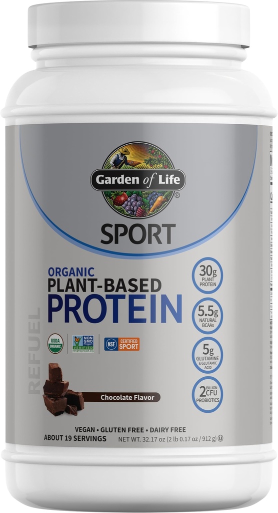 プロバイオティクス、BCAA、NSF認定、グルテンフリー&スポーツ、非GMO、スポーツプロテインパウダー、19サービング、チョコレート