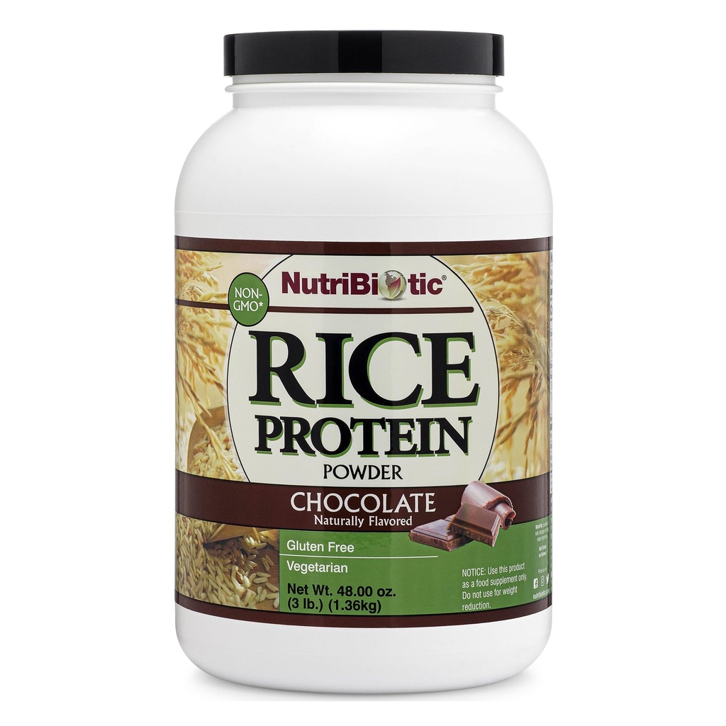 NutriBiotic – チョコレートライスプロテイン、3 Lb(1.36kg) | 低炭水化物・ベジタリアン・ケトフレンドリー 生プロテインパウダー | 成長・加工 化学・GMO・グルテンフリー・グルテンフリー | 消化しやすい・栄養素リッチ