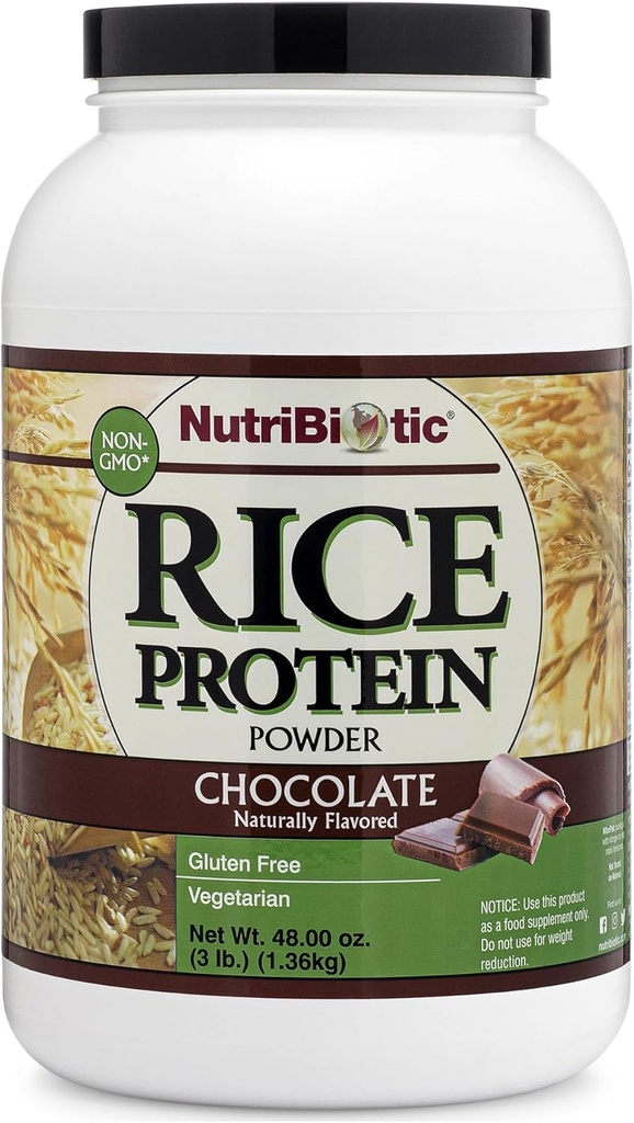 NutriBiotic – チョコレートライスプロテイン、3 Lb(1.36kg) | 低炭水化物・ベジタリアン・ケトフレンドリー 生プロテインパウダー | 成長・加工 化学・GMO・グルテンフリー・グルテンフリー | 消化しやすい・栄養素リッチ