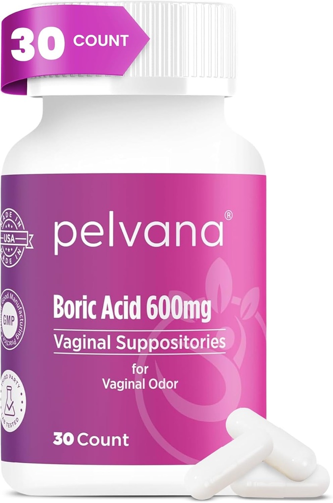 女性の30のカウントのためのPelvanaのホウ素の酸のSuppositories -腟の臭気及び新鮮さのために、フェミニンHygiene及び健康-米国で確認される第三者の実験室-女性の健康の臭気の解決