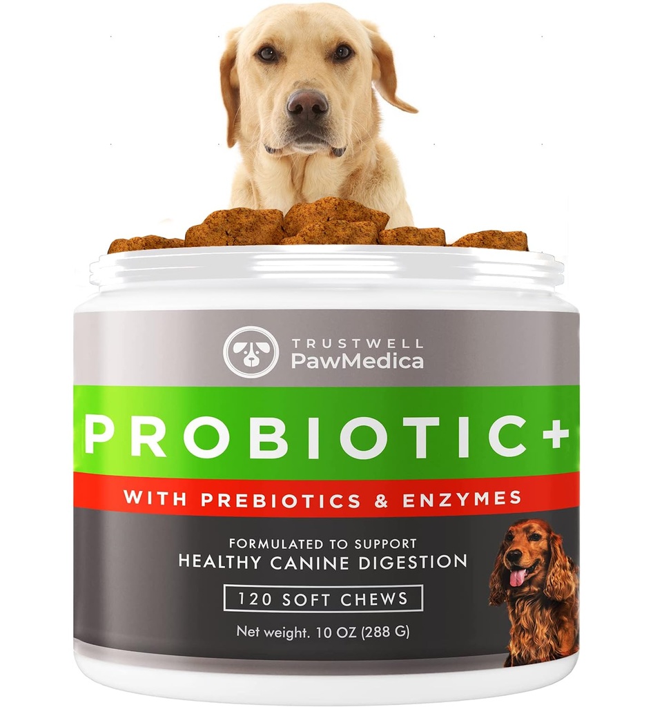 PawMedica犬のプロバイオティクスと消化酵素、米国で作られた犬のためのプロバイオティクス、犬、プレバイオティクス&プロバイオティックドッグ消化器サポート、プロバイオティクス治療 - 120犬プロバイオティック咀嚼