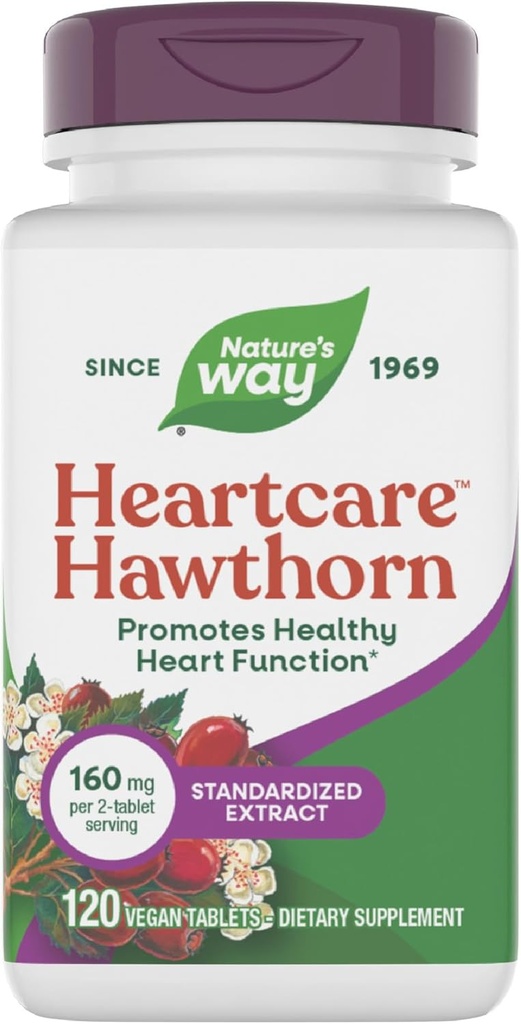 Nature's Way Care Hawthorn Extract、ヘルシーハート機能をサポート*、120錠