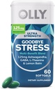 OLLY Ultra Strength Goodbye Stress Softgels, GABA, Ashwagandha, L-Theanine and Lemon Balm, Stress Relief Supplement - 60 Count