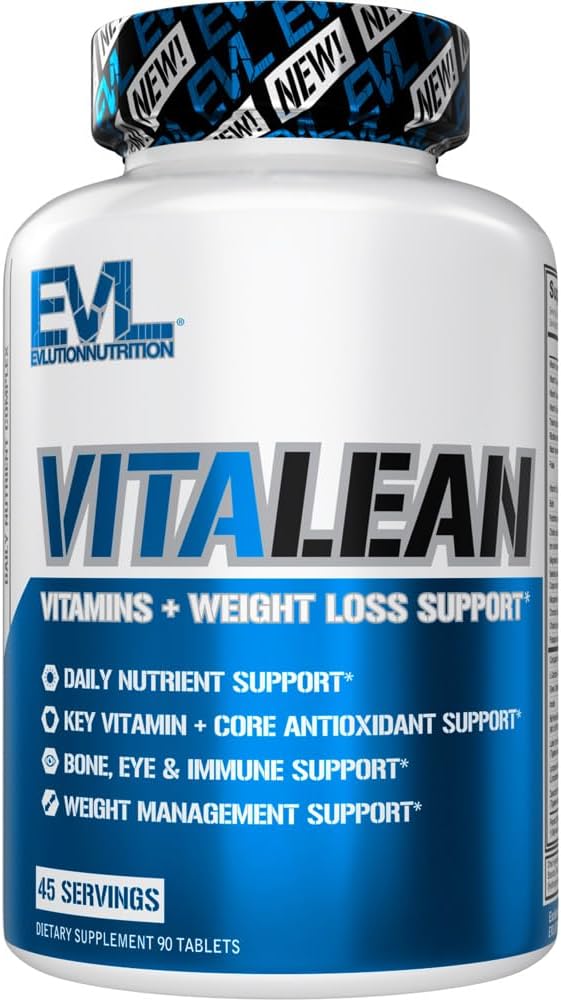 Evlution Nutrition VitaLean - Vitamins + Weight Loss Support - Key Vitamin + Core Antioxidant Support - Daily Nutrient & Weight Management Support - Bone, Eye & Immune Support - 45 Servings