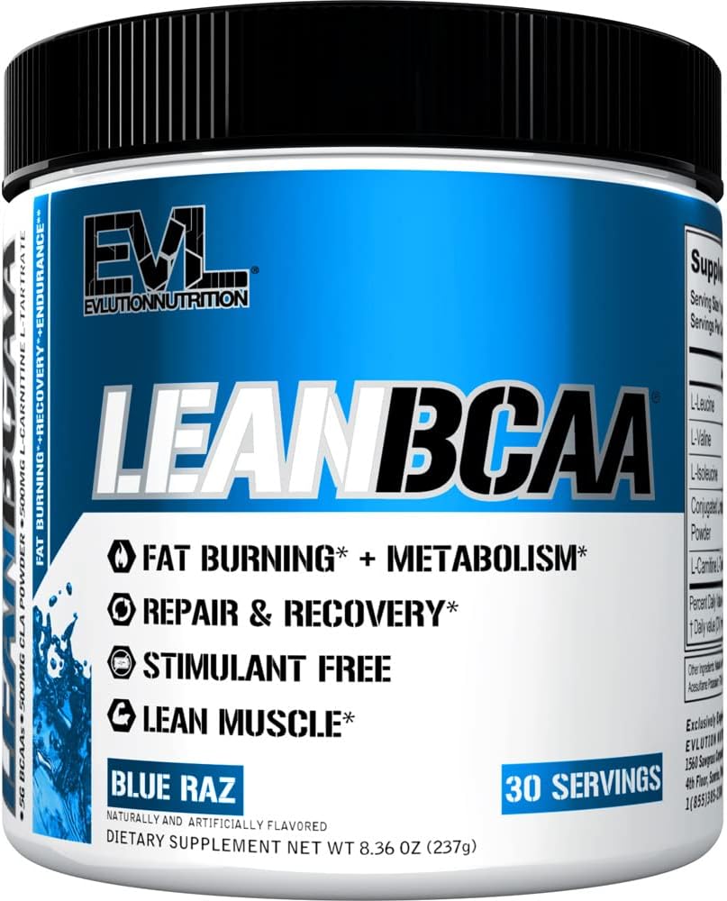 Evlutionの興奮剤の自由なLean BCAAの粉の栄養BCAAs CLAのカルニチンおよび2:1の分岐させたチェーン アミノの酸は筋肉回復脂肪質の焼却およびMetabolismを支えます-青いRaz
