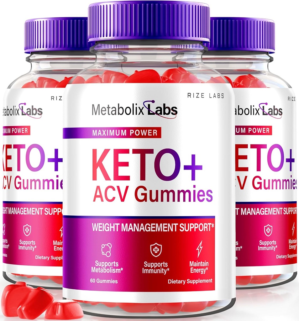 rize labs - - Metabolix Labs Keto Plus ACV Gummies - Weight Management Support Apple Cider Vinegar Supplement (180 Gummies)