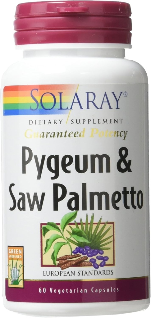 Solaray Pygeum と Saw Palmetto サプリメント, 60 カウント