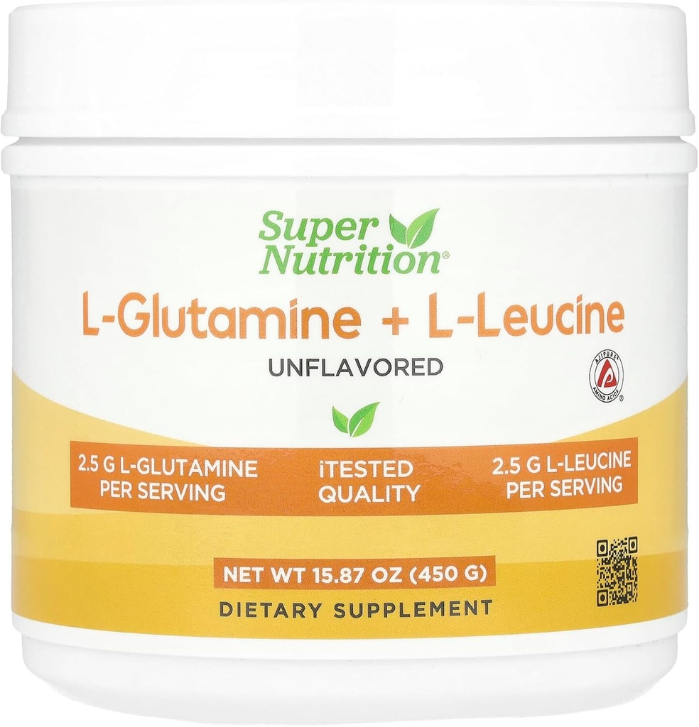 極度の栄養物のLグルタミン+ Lロイシン、Unflavored、15.87 oz (450 g)