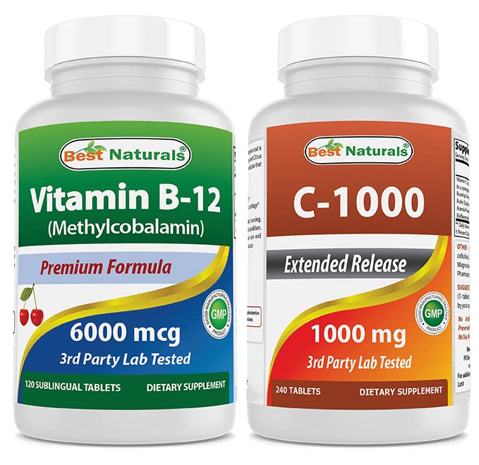 ベストナチュラルビタミンB12 6000 mcg&ビタミンC 1000mg