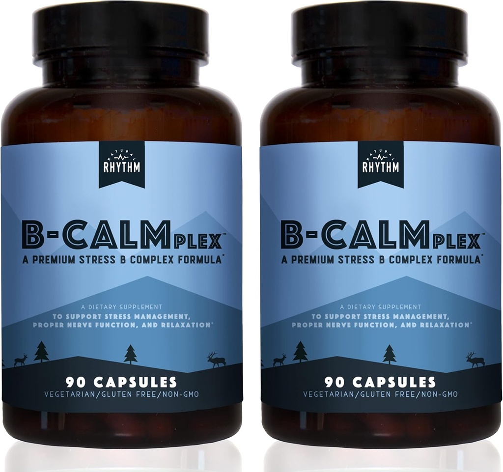 自然なリズム B-CALMplex、2 のパック、独特な B のビタミンのブレンド、B の複雑なサポート 適切な神経機能および弛緩、3 か月の供給、90 の計算のびん