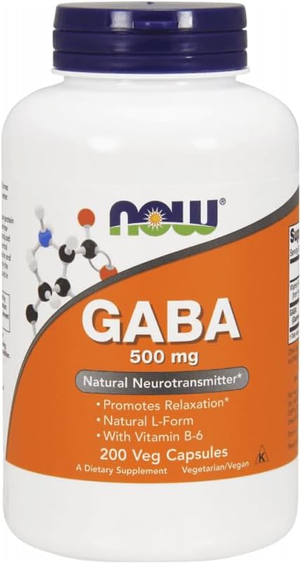 NOW食品 - ビタミンB6 500mgとGABA。 - 200ベジタリアンカプセル
