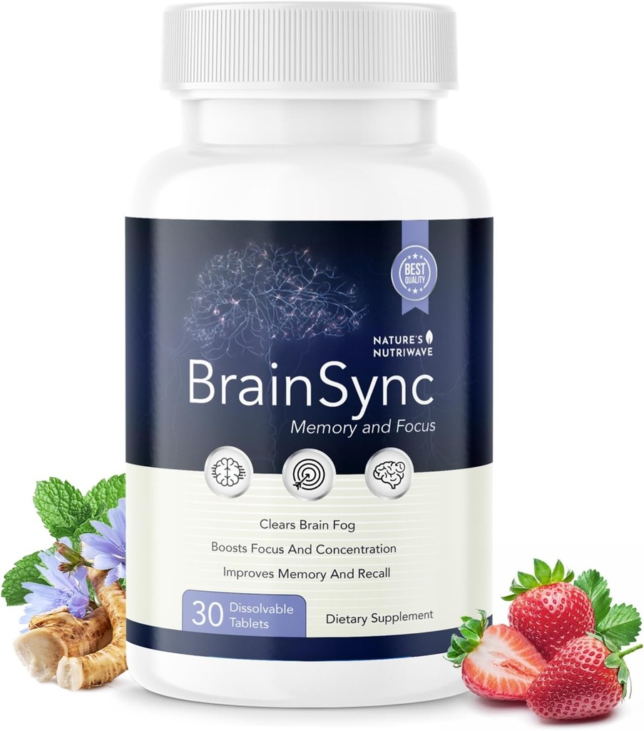 BrainSync Probioticサプリメント - 毎日のウェルネスとGut-Brainバランスをサポート - 3.6 Billion CFU - 30 Dissolvableタブレット、1ヶ月の供給