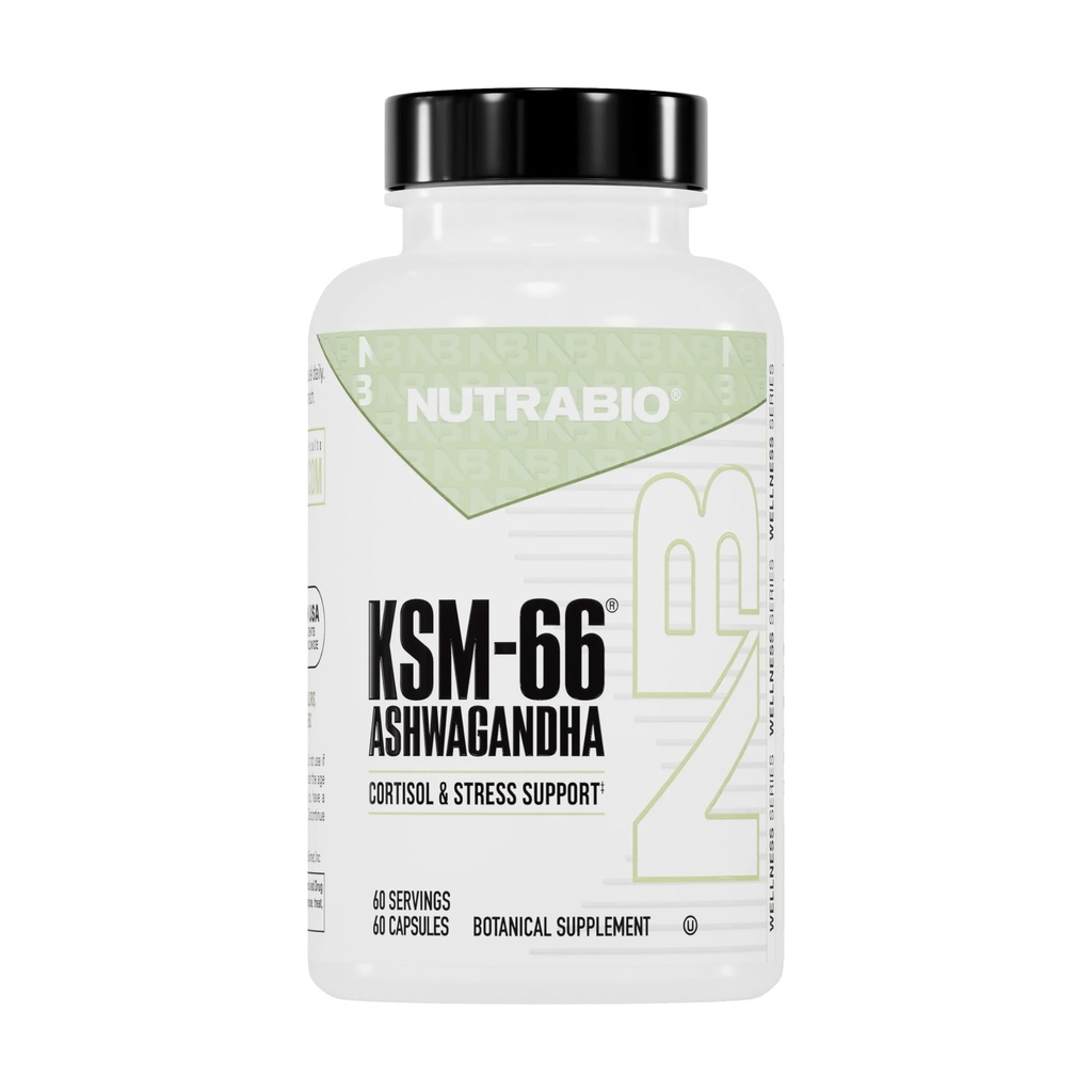 NutraBio Ashwagandha KSM-66 | シュワガンダ ストレス・気分・パフォーマンスのハーブサプリメント | 600 MG 臨床的に研究 KSM66 60 カプセル