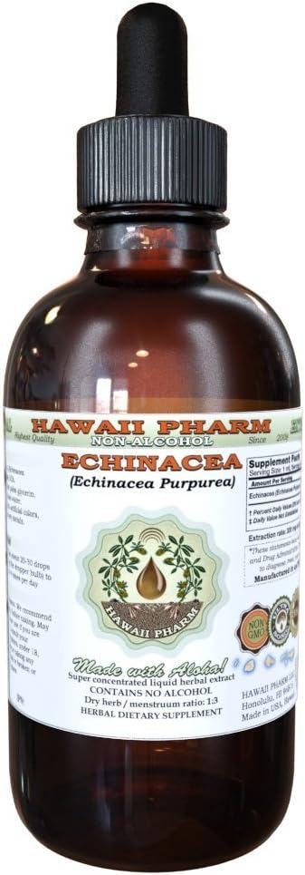 ハワイ Pharm Echinacea アルコールフリー液体エキス、Echinacea (Echinacea Purpurea) ドライ ルート グリセライト 天然ハーブサプリメント 2 oz