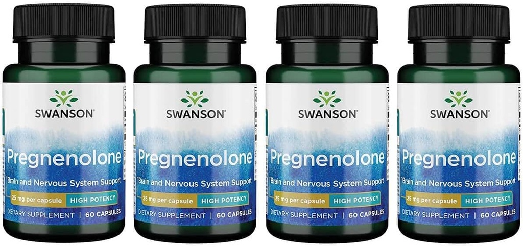 スワンソンの高い効力のPregnenolone 25のミリグラム60のカプセル(4のパック)