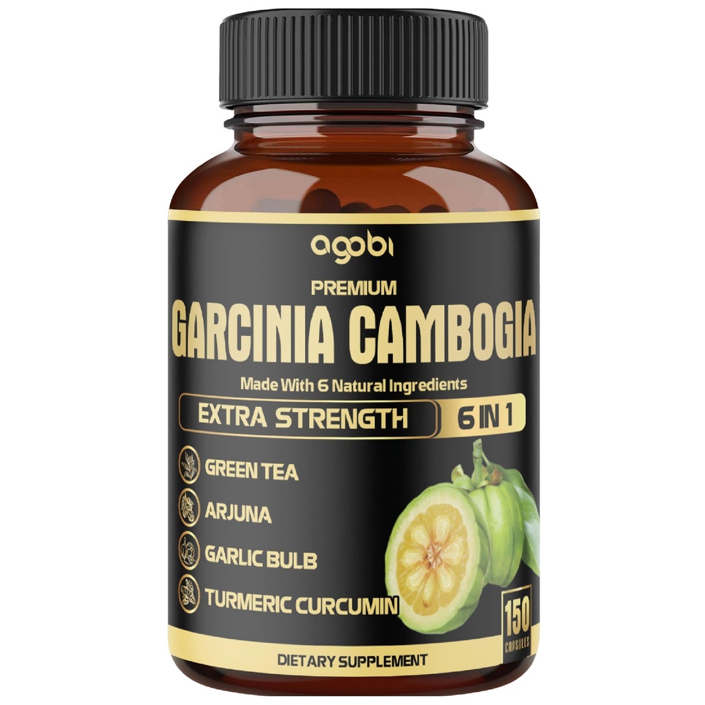 プレミアム Garcinia Cambogia カプセル緑茶、Arjuna、ニンニク、ターメリック、ブラックペッパー - ボディヘルス&免疫サポートサプリメント - 1 パック 150 5 ヶ月のキャップ