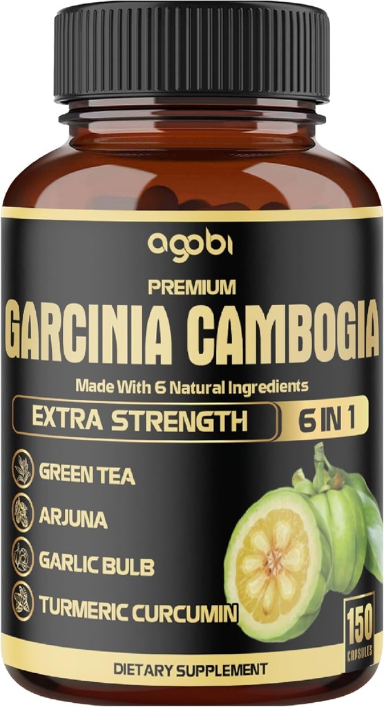 Premium Garcinia Cambogia Capsules with Green Tea, Arjuna, Garlic, Turmeric, Black Pepper - Body Health & Immune Support Supplement - 1 Pack 150 Caps for 5 Months