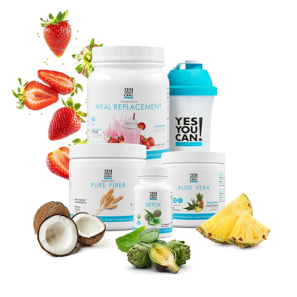 はいできます!デトックスプラスキット、毎日のクレンジング純粋な繊維の食事の交換、ドリンクミックス、シェイクブースターとサプリメント、女性のためのボディクレンジングキット、毎日のシステムクレンジング - イチゴ、アロエベラハイビスカス