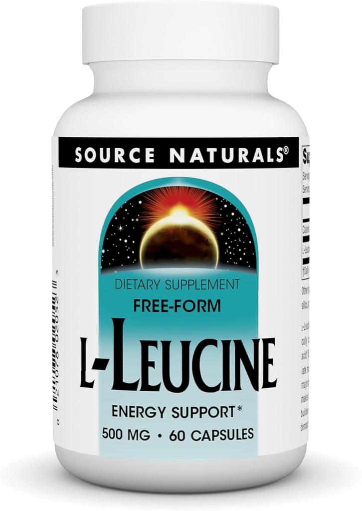源のNaturals Lロイシン エネルギー サポートのための自由な形態の必須のアミノ酸の補足- 60のカプセル