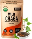 Organic Chaga Mushrooms Powder - Fine Powder to Make Chaga Tea for Immune Defense and More Energy, Organic Chaga is Wild Grown and Sustainably Harvested in Europe, Certified USDA Organic, 100 servings