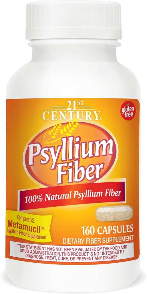 21st Century, Psyllium Fiber, 160 Capsules - 2pc