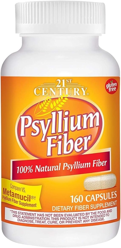 21st世紀、Psyllium繊維、160カプセル - 2pc