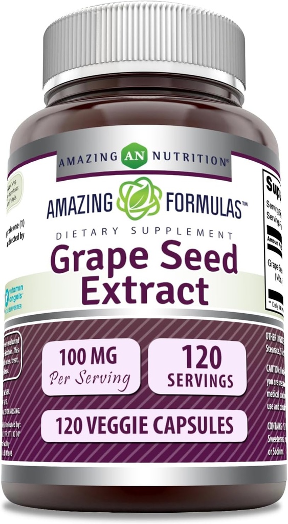 アメイジングフォーミュラ Grapeseed Extract Supplement | 100 Mg / サービング | 120 Veggie Capsule | Non-GMO | グルテンフリー | アメリカ製