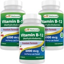Methylcobalamin (メチルB12)、6000 mcg 120のSublingualのタブレット(120の計算(3)のパック)として最もよいNaturalsのビタミンB-12