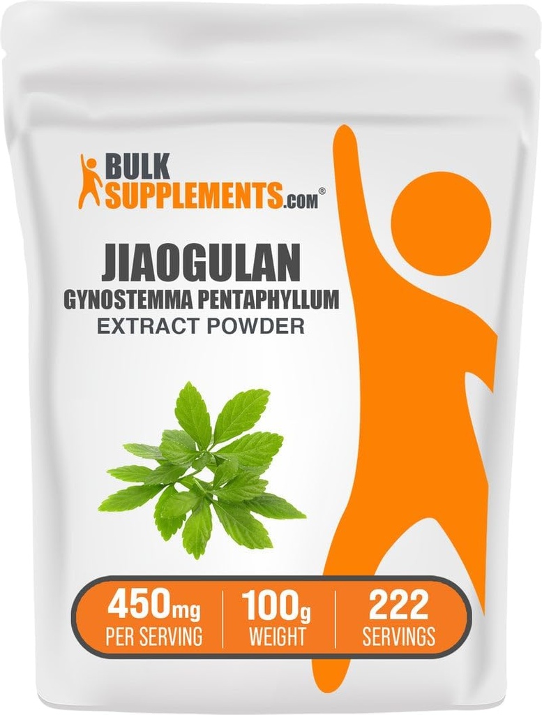 BulkSupplements.com Jiaogulanエキスパウダー - Gynostemma Pentaphyllum、Jiaogulanパウダー、Gynostemmaエキス - ビーガン&グルテンフリー、500mg/サービング、100g(3.5オンス)(パッケージ1)
