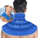 首および肩の冷たい圧縮のためのAtsuwellのアイスパック、肩のアイスパックの再使用可能なゲルのパック、首、肩、ヒップ、青のための大きい上部の背部冷たいパックの覆い