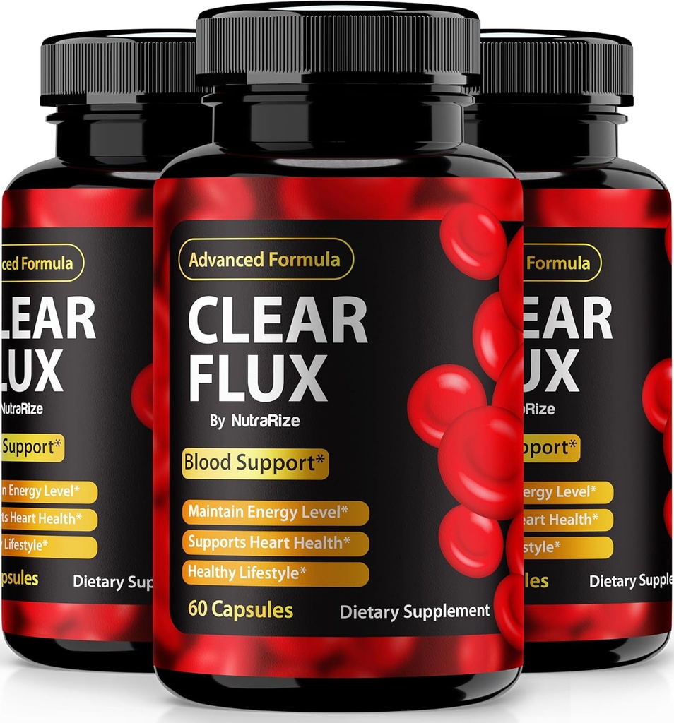 (3 Pack) Clear Flux Pills, Official ClearFlux Capsules, All-Natural Support, Premium Support to Maintain Stable Levels & Healthy Circulation, Natural Clear Flux Health Review (180 Capsules)