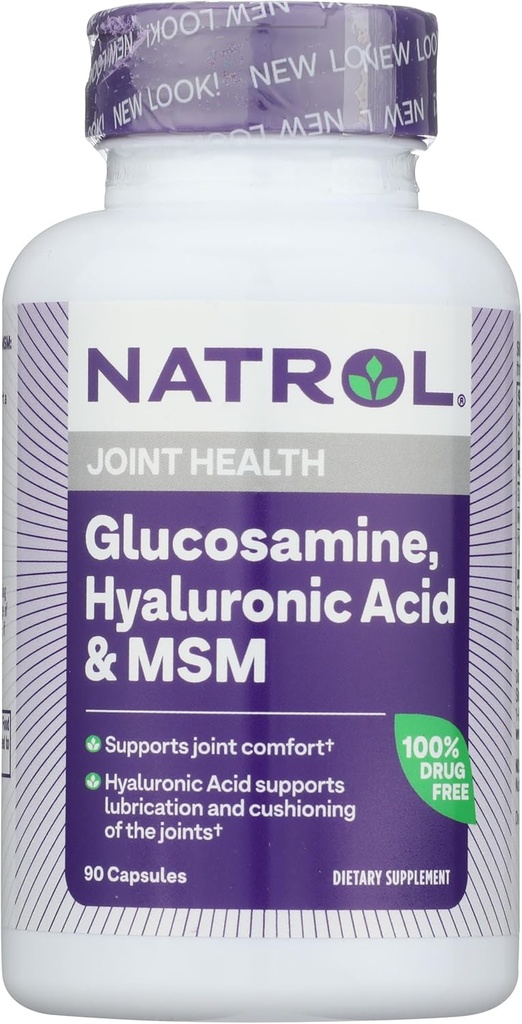 Natrolのグルコサミン、Hyaluronic酸およびMSMの90のカプセル