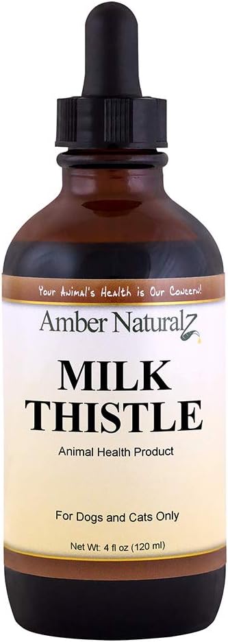 AMBER NATURALZ Milk Thistle Herbal Supplement for Dogs and Cats | Supports Normal Liver Function and Detoxification | Natural Aid for Liver Support and Skin Health
