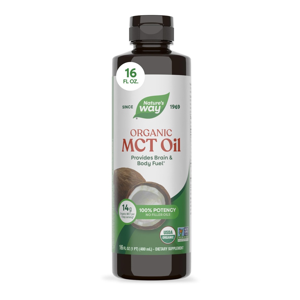 Nature's Way Organic MCT Oil、16 Fl Oz、Brain、Body Fuel、Coconuts*、C8カプリル酸、C10カプリル酸、Keto、Paleo認定、有機、非GMOプロジェクト検証