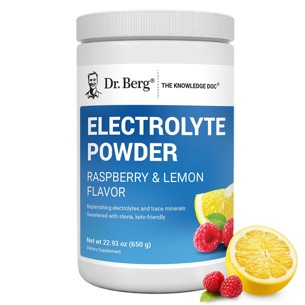 Dr. Berg のゼロ砂糖の加水 Keto の電解質の粉 - 高められた w/1000 の mg のカリウム及び実質のピンクのヒマラヤンの塩(NOT のテーブルの塩) - ラズベリー及びレモン味の水和の飲み物の補足、100 のサービング