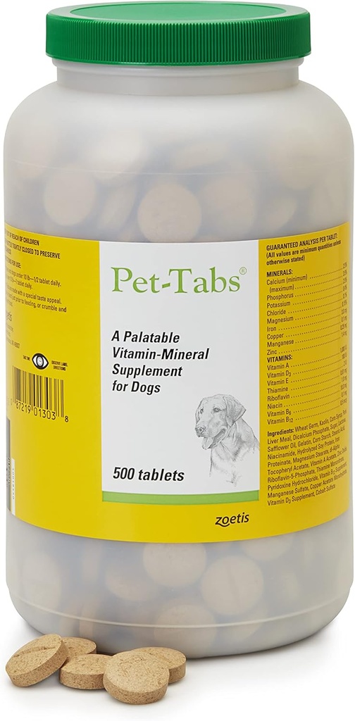 ペット タブの犬、Chewableタブレット、Multidogの世帯のための500の計算のびんのためのMultivitaminおよび鉱物の補足