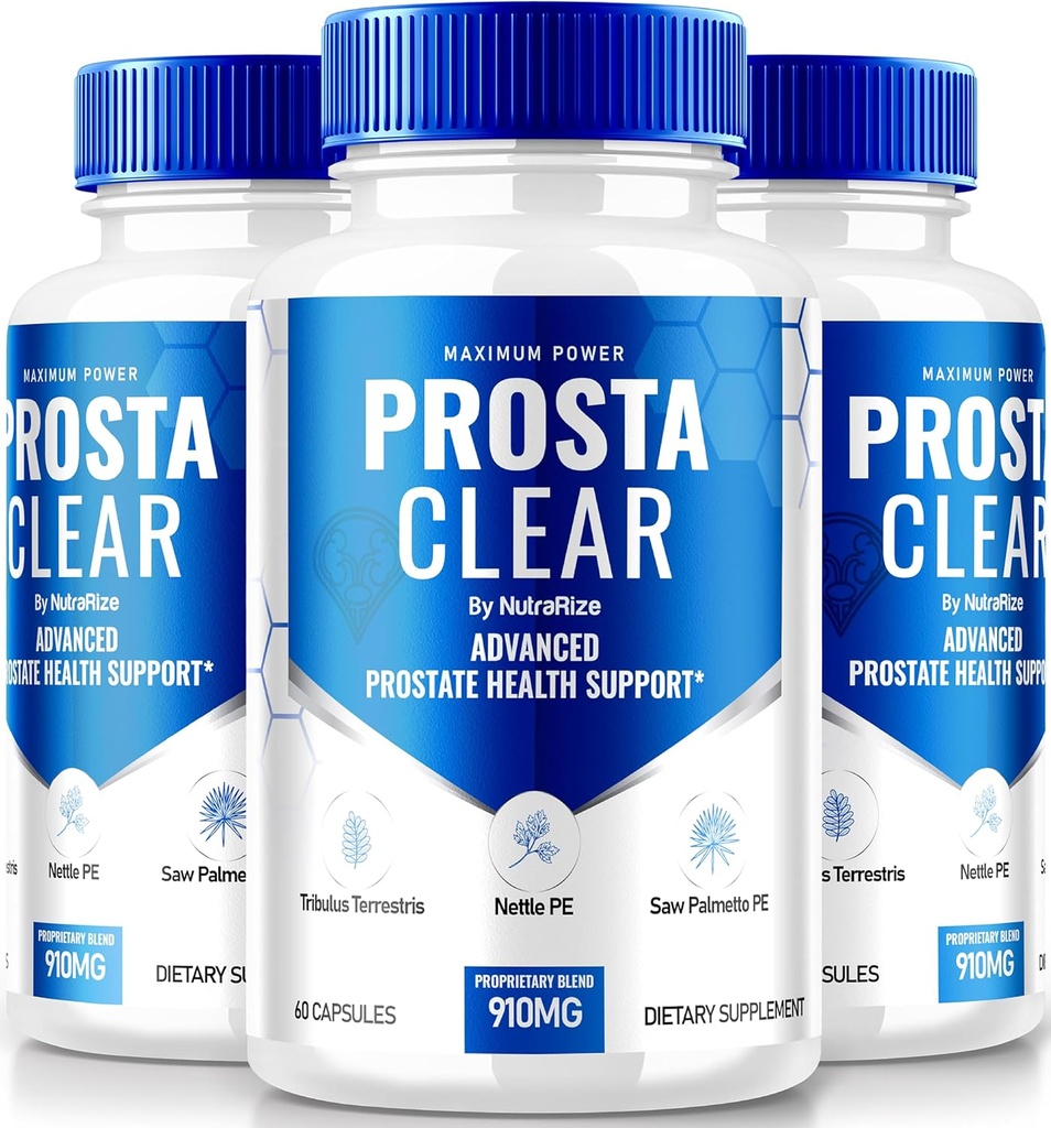 NutraRize (3 パック) Prosta Clear - 前立腺ヒースをサポートするためのプレミアムサプリメント, すべての自然なカプセルは、コントロールを回復し、全体的な健康のために, ProstaClear 丸薬のレビュー (180 カプセル)