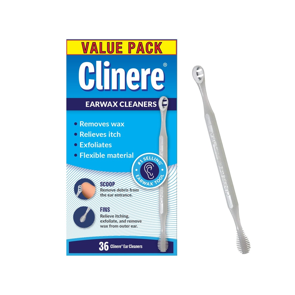 Clinereの耳の洗剤、穏やかな運河のクリーニングおよび耳のワックスの取り外し用具、イッチの救助、剥離剤、36の計算