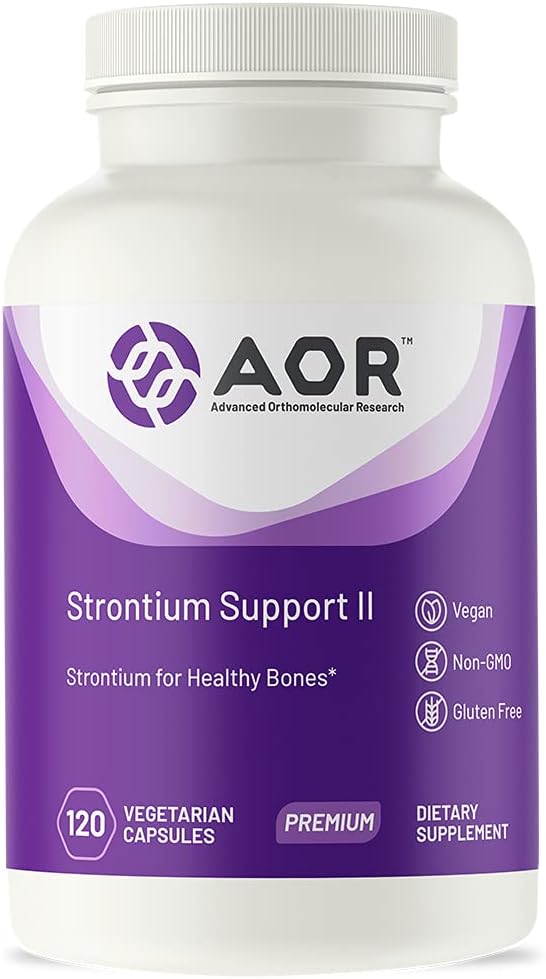 AOR, Strontium サポートII, 骨の健康のためのミネラル サポート, ビーガン, 非GMO (120 キャップ)