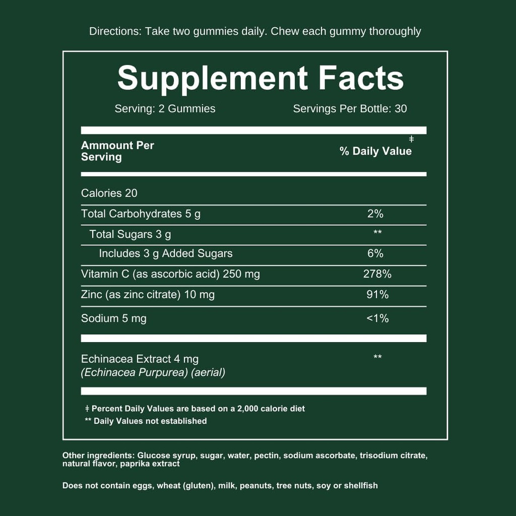 WEEM免疫サポートグミ - ビタミンC - 亜鉛 - エキナセア - 健康システムサポート - ピル、グルテンフリー、子供や大人のための自然なサプリメント - 3パックの代替