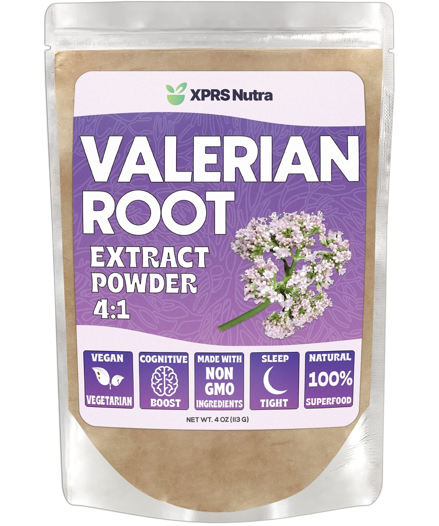 XPRS Nutra Valerianの根のエキスの粉4:1 - Cognitionのための優れたValeianの根の粉-ビーガン友好的な草の睡眠の援助(4のOunce)