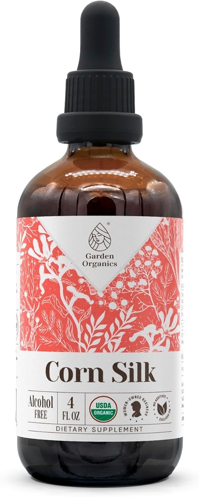 トウモロコシシルク USDA オーガニック アルコールフリー エキス | 栄養補助食品・高周波焼入れ | 天然認証 オーガニック コーンシルク 乾燥シルク 4 oz