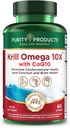 純度プロダクトからのCoQ10極度の方式のKrill Omega 10Xのより多くのEPA及びDHA。 60の柔らかいGELS
