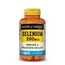 メイソンナチュラルセレン 200 mcg - 免疫サポート&前立腺の健康、エッセンシャルトレースミネラル、60錠の抗酸化サプリメント