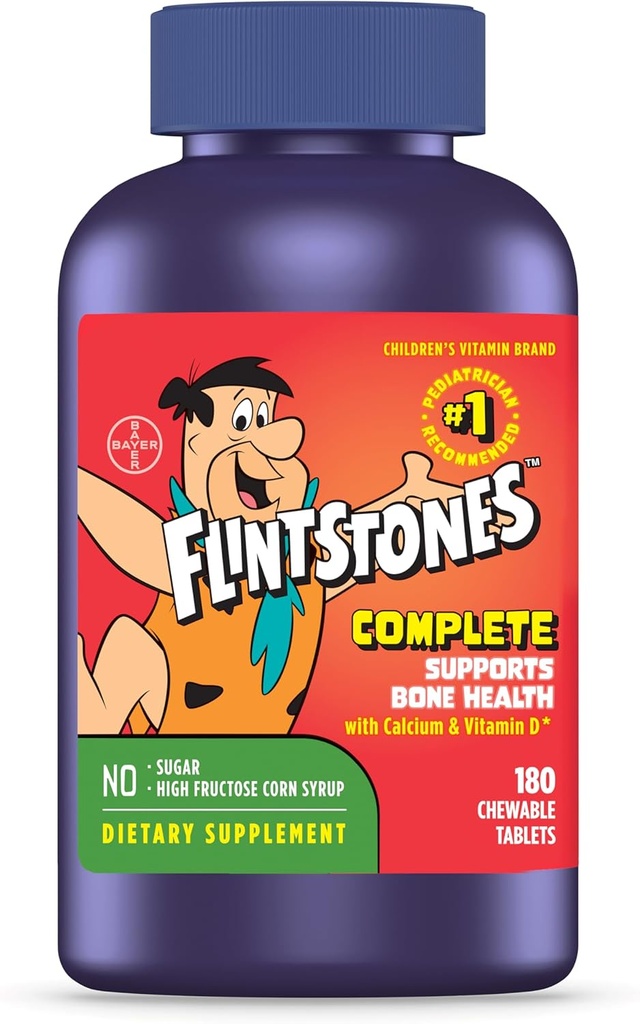 Flintstones Chewableの子供のビタミン、鉄、カルシウム、ビタミンC、ビタミンD及び多く、180ctが付いている子供のための完全なMultivitamin